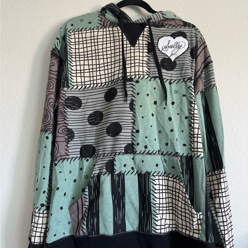 Disney Patchwork Sally Sweater - Green and Black
